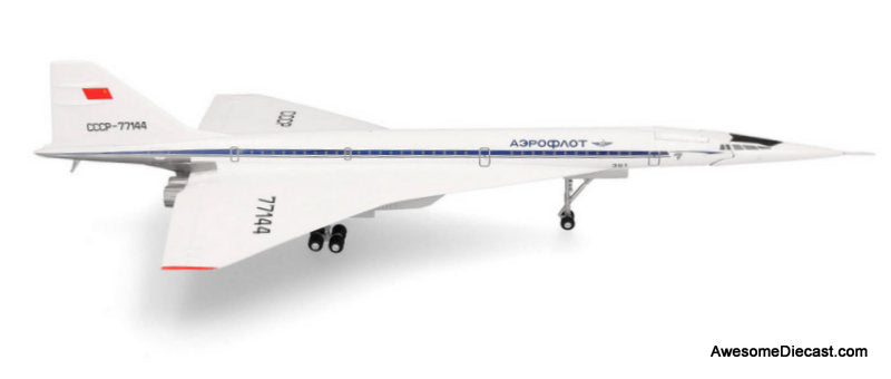 Tupolev Tu144S Tupolev Design Bureau Le Bourget 1975 (Reg #CCCP-77144) 1:200 Diecast Model Plane by Herpa
