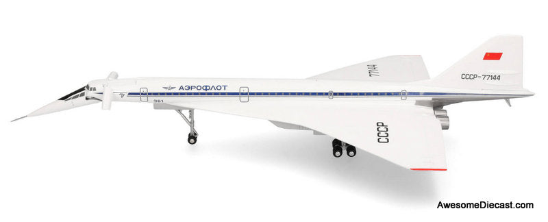 Tupolev Tu144S Tupolev Design Bureau Le Bourget 1975 (Reg #CCCP-77144) 1:200 Diecast Model Plane by Herpa