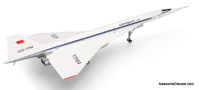Tupolev Tu144S Tupolev Design Bureau Le Bourget 1975 (Reg #CCCP-77144) 1:200 Diecast Model Plane by Herpa