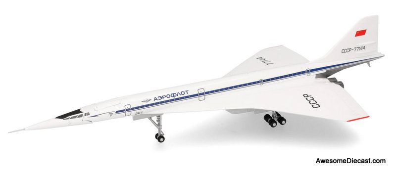Tupolev Tu144S Tupolev Design Bureau Le Bourget 1975 (Reg #CCCP-77144) 1:200 Diecast Model Plane by Herpa
