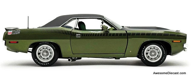 1970 Plymouth AAR Cuda, Ivy Green (Vinyl Top) 1:18 Diecast Model Car by ACME