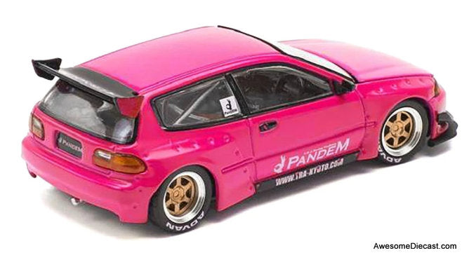 Honda Pandem Civic EG6, Pink  (Enigma Exclusive Edition) 1:64 Diecast Model Car by Pop Race