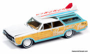 1964 Oldsmobile Vista Cruiser, Surfin' White/Grren w/Wood Paneling 1:64 Diecast Model Car by Johnny Lightning