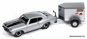 1970 Chevrolet Chevelle SS, Silver Metallic w/V-Nose Travel Trailer 1:64 Diecast Model Car by Johnny Lightning