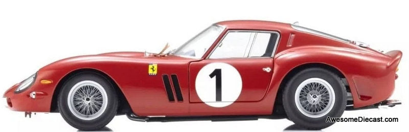 1962 Ferrari 250 GTO #1, Red Paris 1000km Montlhery 1:18 Diecast Model Car by Kyosho