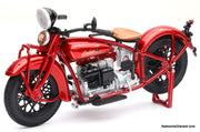 1930 Indian Chief Motorcycle, Red 1:12 Diecast Model Motor Cycle by New Ray