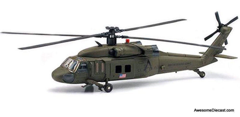 Sikorsky UH-60 Black Hawk Helicopter US Army 1:60 Diecast Model Helicopter by New Ray