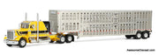 Peterbilt 359 Sleeper Tractor Wilson w/Silverstar Livestock Trailer: Hank Cosper 1:64 Diecast Model Truck DCP by First Gear