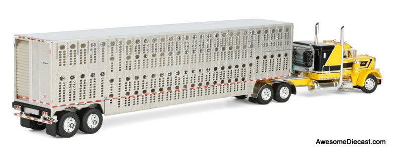 Peterbilt 359 Sleeper Tractor Wilson w/Silverstar Livestock Trailer: Hank Cosper 1:64 Diecast Model Truck DCP by First Gear