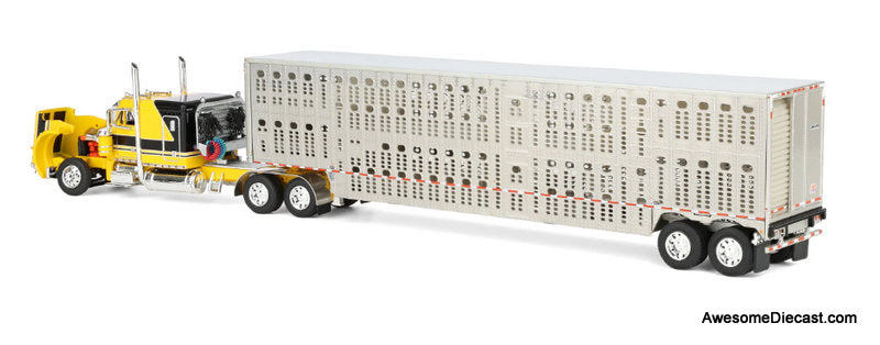 Peterbilt 359 Sleeper Tractor Wilson w/Silverstar Livestock Trailer: Hank Cosper 1:64 Diecast Model Truck DCP by First Gear