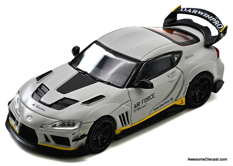 Toyota Supra (A90) WBK DarwinPro "Air Force" Matt Gray w/Carbon Accents 1:64 Diecast Model Car by Inno64