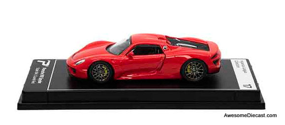 Porsche 918 Spyder, Guards Red 1:64 Diecast Model Car by Poster Cars