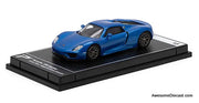 Porsche 918 Spyder, Sapphire Blue Metallic 1:64 Diecast Model Car by Poster Cars