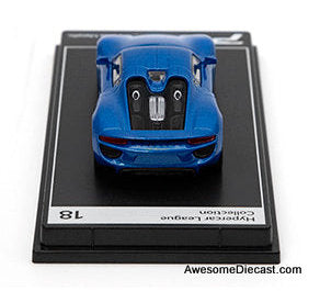 Porsche 918 Spyder, Sapphire Blue Metallic 1:64 Diecast Model Car by Poster Cars