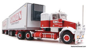 Kenworth SAR Prime Mover Sleeper Tractor w/Refrigerated Trailer Road Train: Simon National 1:64 Diecast Model Truck by Highway Replicas