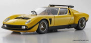 1970 Lamborghini Miura SVR, Yellow/Black 1:18 Diecast Model Car by Kyosho