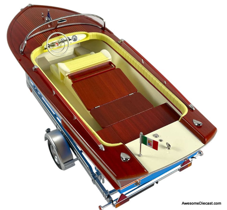 1966 Riva Junior Motoscafo Motor Boat, Ivory Yellow 1:18 Diecast Model Boat by Mitica