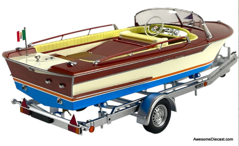 1966 Riva Junior Motoscafo Motor Boat, Ivory Yellow 1:18 Diecast Model Boat by Mitica