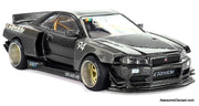 Nissan Skyline GT-R R34 Kaido Works GReddy V2, Black 1:64 Diecast Model Car by Kaido House