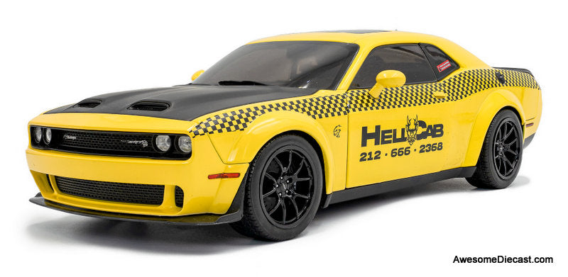 2023 Dodge Challenger SRT Hellcat Redeye Widebody, Yellow: NYC Hellcab 1:18 Diecast Model Car by Solido