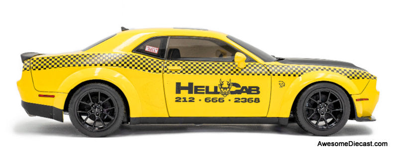 2023 Dodge Challenger SRT Hellcat Redeye Widebody, Yellow: NYC Hellcab 1:18 Diecast Model Car by Solido