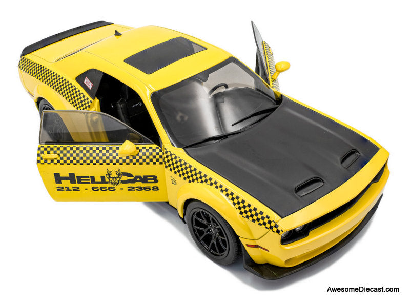 2023 Dodge Challenger SRT Hellcat Redeye Widebody, Yellow: NYC Hellcab 1:18 Diecast Model Car by Solido