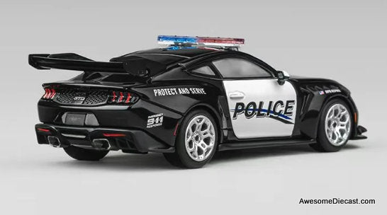 Ford Mustang GTD Black, Police Car 1:64 Diecast Model Car by CM Model