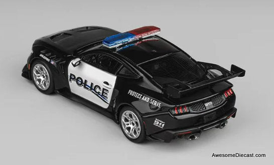 Ford Mustang GTD Black, Police Car 1:64 Diecast Model Car by CM Model