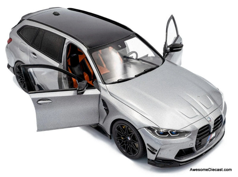 2024 BMW M3 G81 Touring Competition M X Drive, Frozen Pure Gray Metallic 1:18 Diecast Model Car by Solido