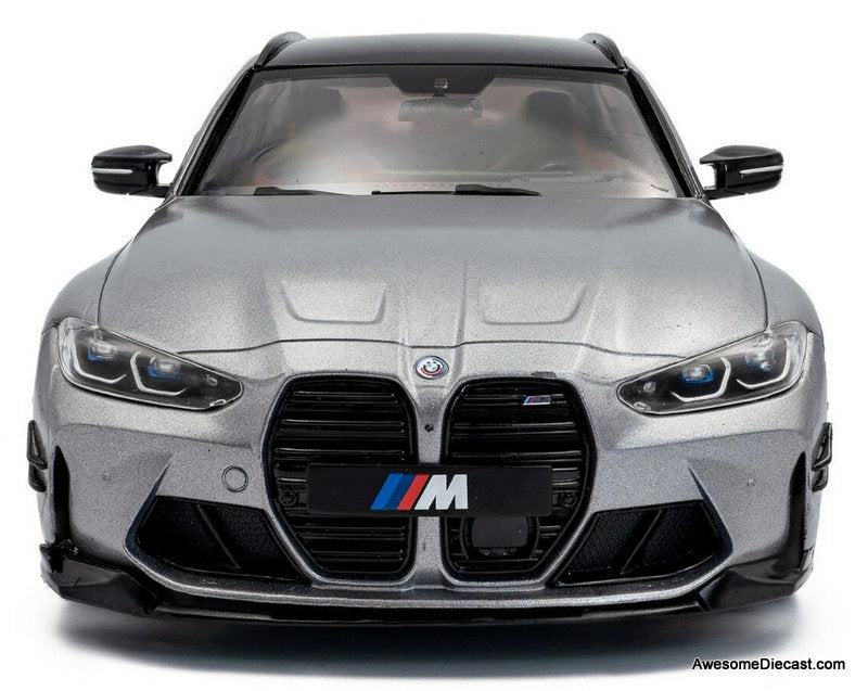 2024 BMW M3 G81 Touring Competition M X Drive, Frozen Pure Gray Metallic 1:18 Diecast Model Car by Solido