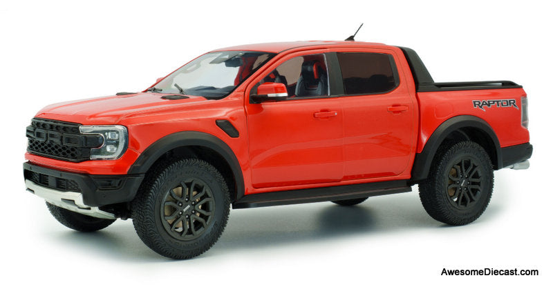 2024 Ford Ranger Raptor, Orange 1:18 Diecast Model Truck by Solido