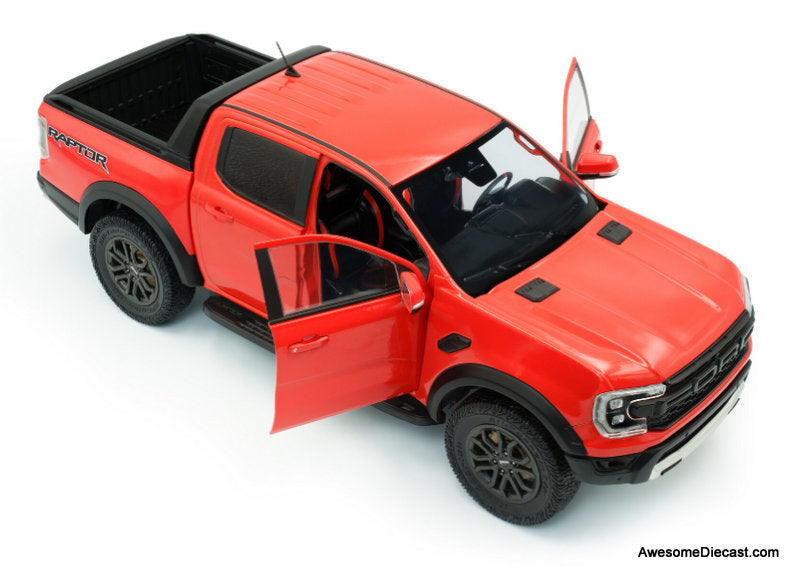 2024 Ford Ranger Raptor, Orange 1:18 Diecast Model Truck by Solido