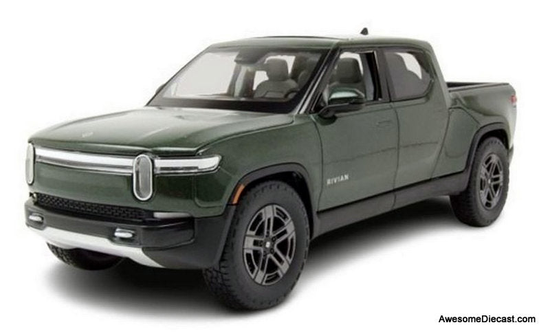 2025 Rivian R1T Pick-Up Truck, Metallic Green 1:18 Diecast Model Truck by Maisto
