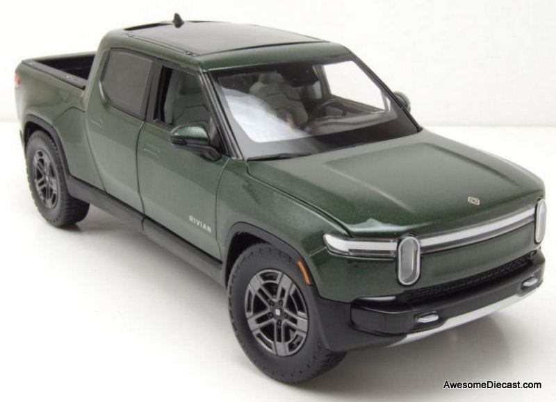 2025 Rivian R1T Pick-Up Truck, Metallic Green 1:18 Diecast Model Truck by Maisto