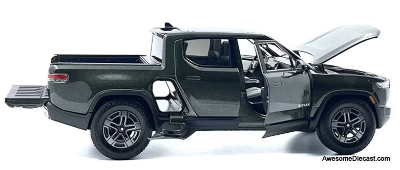 2025 Rivian R1T Pick-Up Truck, Metallic Green 1:18 Diecast Model Truck by Maisto
