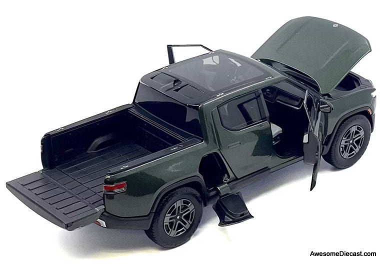 2025 Rivian R1T Pick-Up Truck, Metallic Green 1:18 Diecast Model Truck by Maisto