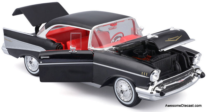1957 Chevrolet Bel Air, Black 1:18 Diecast Model Car by Maisto