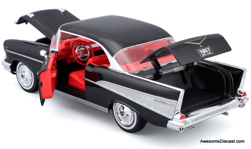 1957 Chevrolet Bel Air, Black 1:18 Diecast Model Car by Maisto