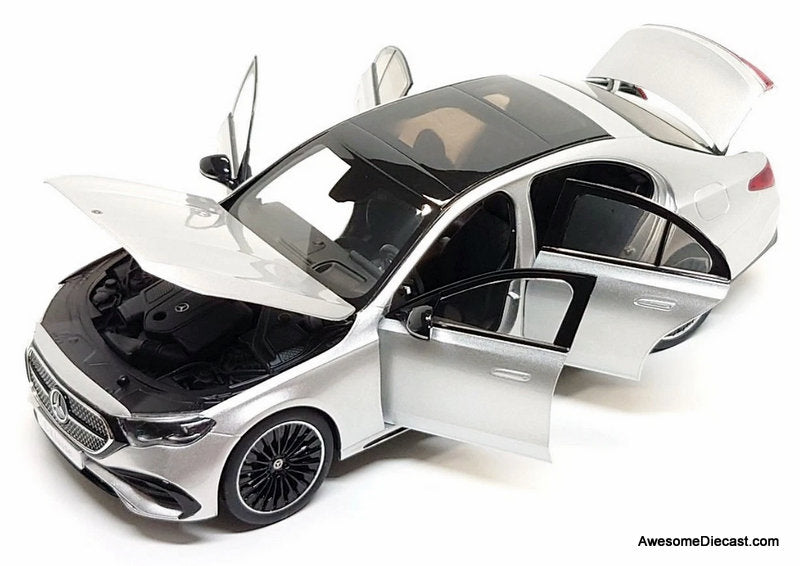 2023 Mercedes Benz E-Class (W124), Silver 1:18 Diecast Model Car by iScale