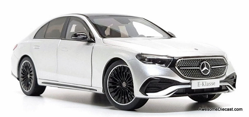 2023 Mercedes Benz E-Class (W124), Silver 1:18 Diecast Model Car by iScale