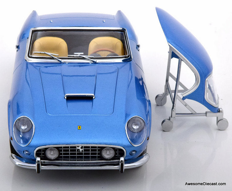 1960 Ferrari 250 GT California Spyder w/Hard Top, Metallic Blue 1:18 Diecast Model Car by KK Scale