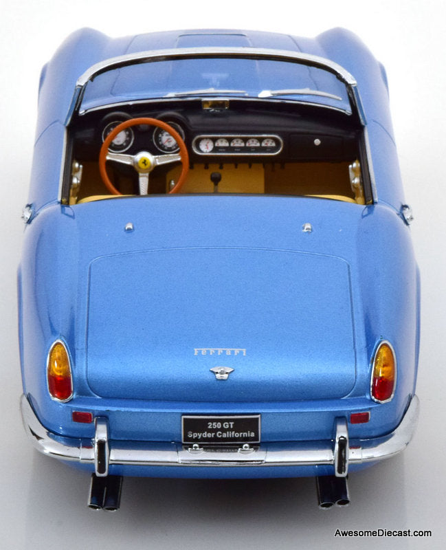 1960 Ferrari 250 GT California Spyder w/Hard Top, Metallic Blue 1:18 Diecast Model Car by KK Scale