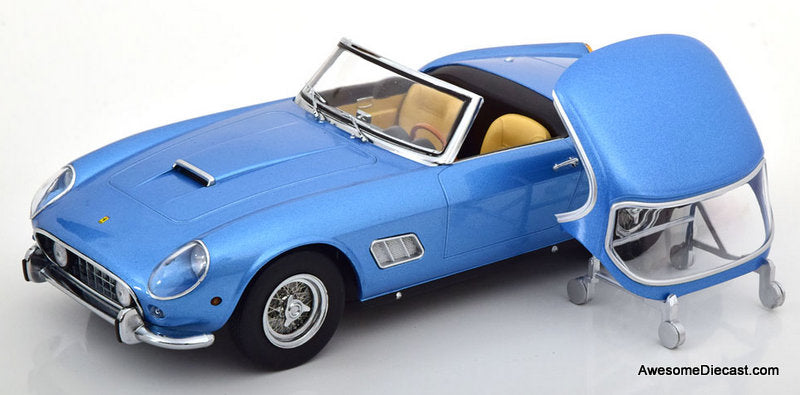 1960 Ferrari 250 GT California Spyder w/Hard Top, Metallic Blue 1:18 Diecast Model Car by KK Scale