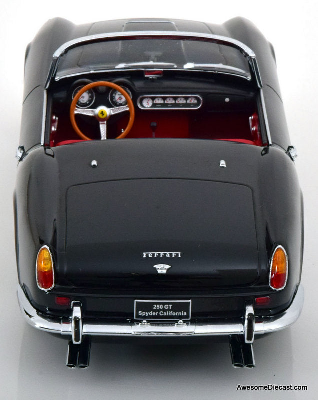 1960 Ferrari 250 GT California Spyder w/Hard Top, Black/Silver 1:18 Diecast Model Car by KK Scale