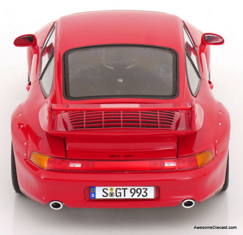 1996 Porsche 911 (993) GT2, Guards Red 1:18 Diecast Model Car by KK Scale