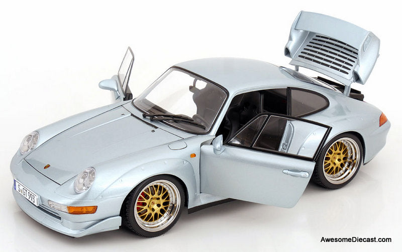 1996 Porsche 911 (993) GT2, Silver 1:12 Diecast Model Car by KK Scale
