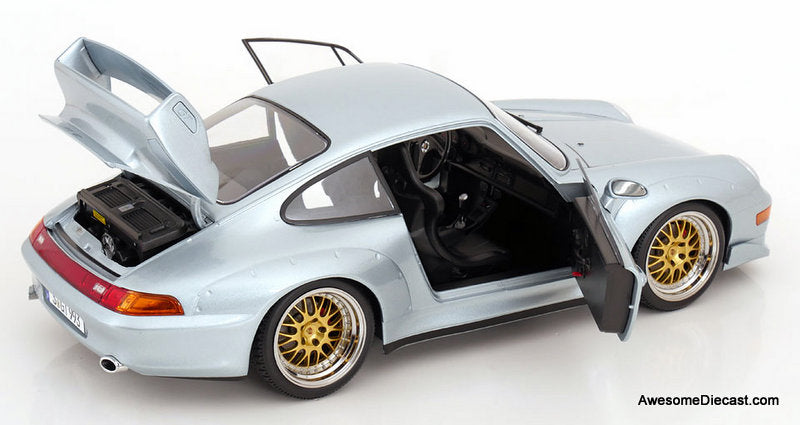 1996 Porsche 911 (993) GT2, Silver 1:12 Diecast Model Car by KK Scale