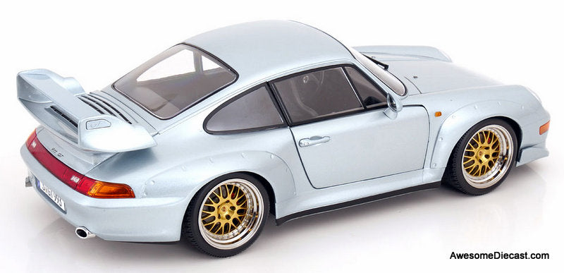 1996 Porsche 911 (993) GT2, Silver 1:12 Diecast Model Car by KK Scale
