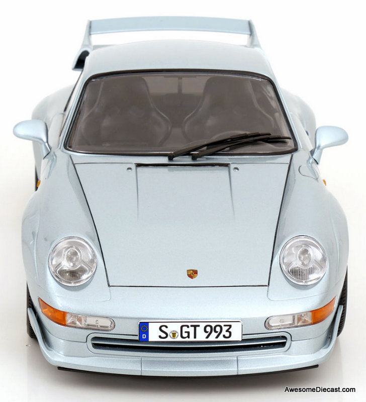 1996 Porsche 911 (993) GT2, Silver 1:12 Diecast Model Car by KK Scale
