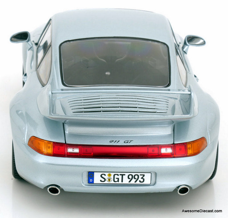 1996 Porsche 911 (993) GT2, Silver 1:12 Diecast Model Car by KK Scale